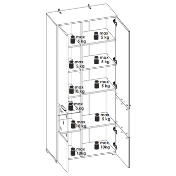 Vitrína BELLINI dub waterford/kozmos sivá, ľavé vyhotovenie 4