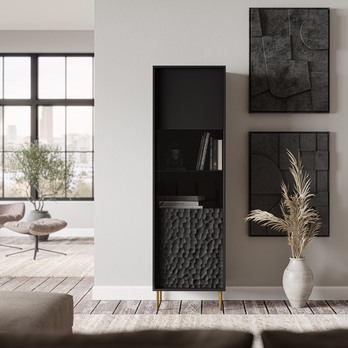 Vitrína BELLIT KM-1 čierna/zlatá 6