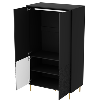 Šatníková skriňa BELLIT S-1 čierna/zlatá 1