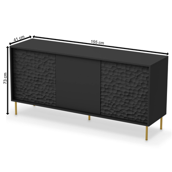 Komoda BELLIT čierna/zlatá 7