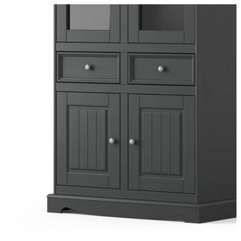 Vitrína  BELLU 2D borovica/grafit 3