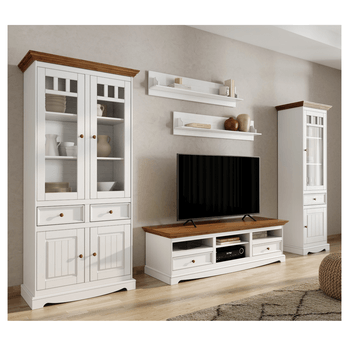 Vitrína BELLU 2D dub/biela 1