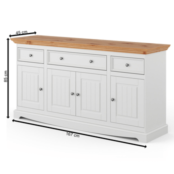 Komoda BELLU 4.3 borovica/biela 8