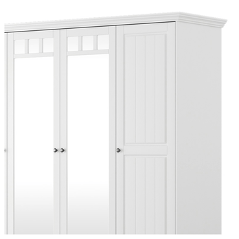 Šatníková skriňa so zrkadlami BELLU 4D biela 2