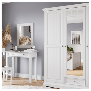 Šatníková skriňa so zrkadlami BELLU 4D biela 1