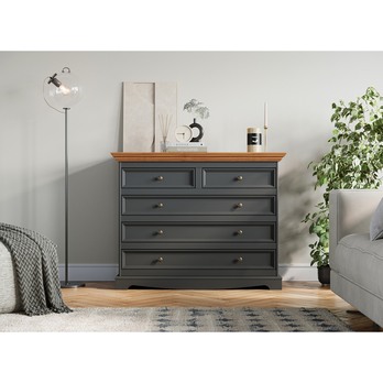 Komoda BELLU 5S dub/grafit 1