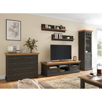 Komoda BELLU 5S borovica/grafit 1