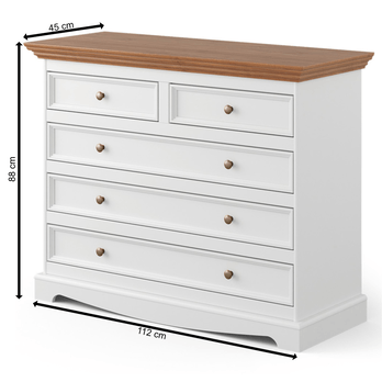 Komoda BELLU 5S dub/biela 4