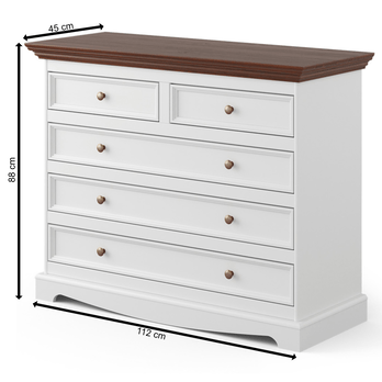 Komoda BELLU 5S orech/biela 4