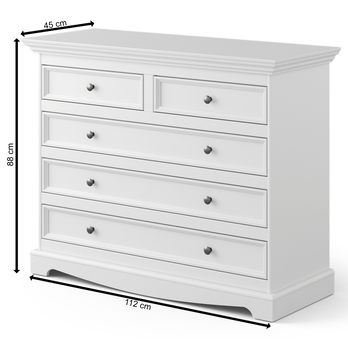 Komoda BELLU 5S biela 9