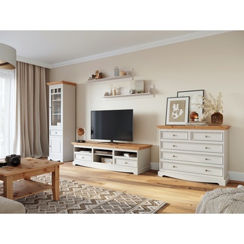 TV komoda BELLU II borovica/biela 1