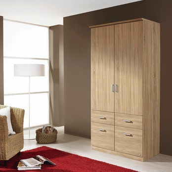 Šatníková skriňa BENETT dub sonoma, 2 dvere, 4 zásuvky 1