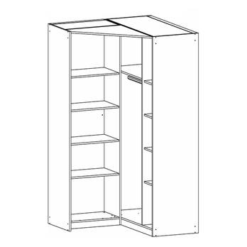 Rohová šatníková skriňa BENETT dub sonoma, 2 zrkadlá 2