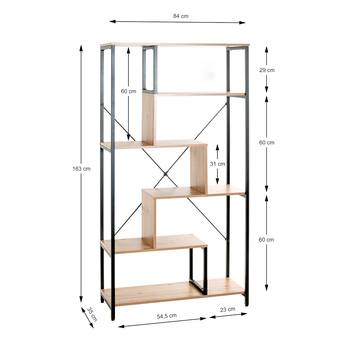 Regál BENNY II dub/čierna 5