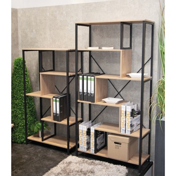 Regál BENNY dub/čierna 1