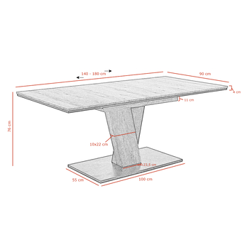 Jedálenská zostava BENOTI dub evoke/béžová 7