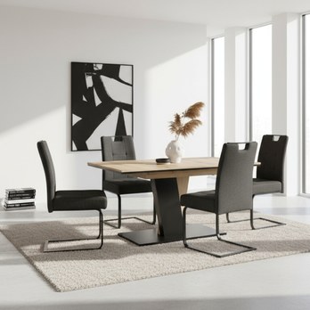 Jedálenská zostava BENOTI dub evoke/antracitová 1
