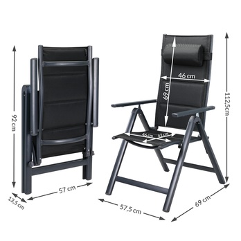 Záhradná stolička BEREN 2 antracitová, sada 2 ks 8