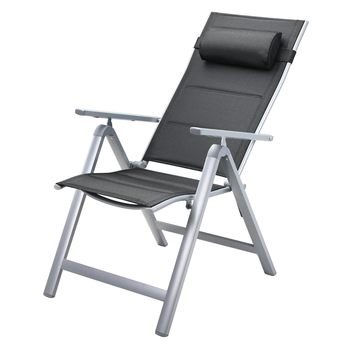 Záhradná stolička BEREN 2 strieborná/čierna, sada 2 ks 1