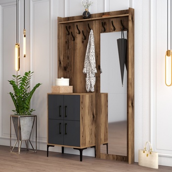 Predsieňová zostava BERLIN 1 orech/antracitová 1