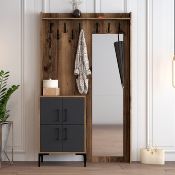 Predsieňová zostava BERLIN 1 orech/antracitová 2