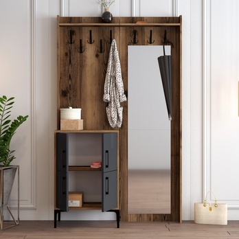 Predsieňová zostava BERLIN 1 orech/antracitová 3