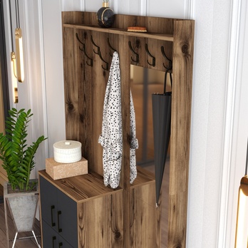 Predsieňová zostava BERLIN 1 orech/antracitová 4