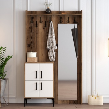 Predsieňová zostava BERLIN 1 orech/biela 2