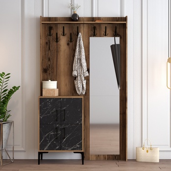 Predsieňová zostava BERLIN 1 orech/čierna 2