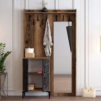 Predsieňová zostava BERLIN 1 orech/čierna 3