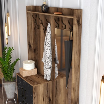 Predsieňová zostava BERLIN 1 orech/čierna 4