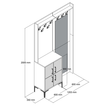 Predsieňová zostava BERLIN 1 biela 5