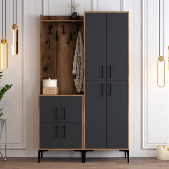 Predsieňová zostava BERLIN 2 orech/antracitová 2