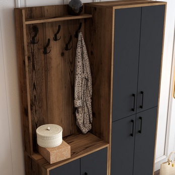 Predsieňová zostava BERLIN 2 orech/antracitová 4