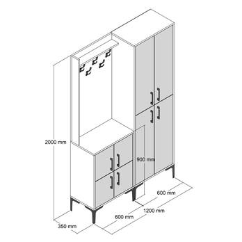 Predsieňová zostava BERLIN 2 orech/antracitová 5