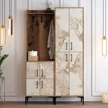 Predsieňová zostava BERLIN 2 orech/mramor 2