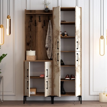 Predsieňová zostava BERLIN 2 orech/mramor 3