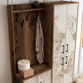 Predsieňová zostava BERLIN 2 orech/mramor 4