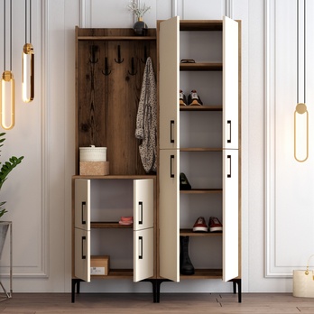 Predsieňová zostava BERLIN 2 krémová/orech 3