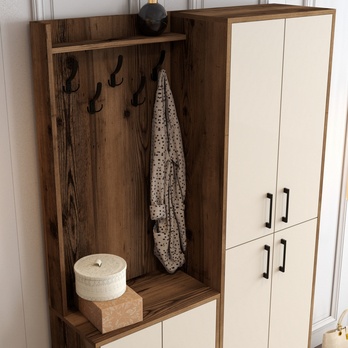 Predsieňová zostava BERLIN 2 krémová/orech 4