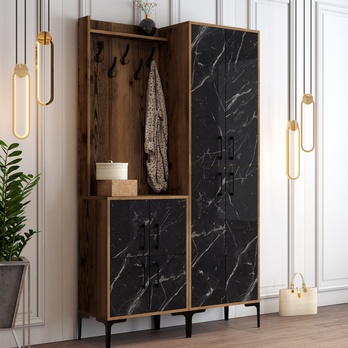 Predsieňová zostava BERLIN 2 orech/čierna 1