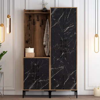 Predsieňová zostava BERLIN 2 orech/čierna 2