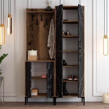 Predsieňová zostava BERLIN 2 orech/čierna 3