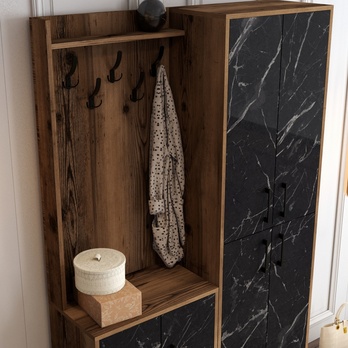 Predsieňová zostava BERLIN 2 orech/čierna 4