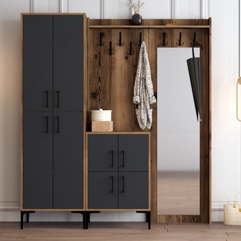 Predsieňová zostava BERLIN 3 orech/antracitová 2