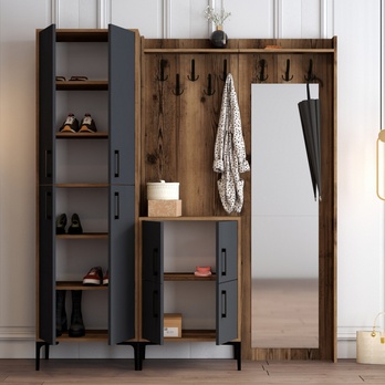 Predsieňová zostava BERLIN 3 orech/antracitová 3