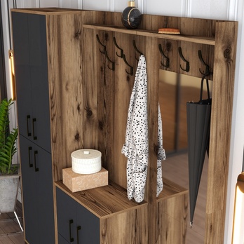 Predsieňová zostava BERLIN 3 orech/antracitová 4