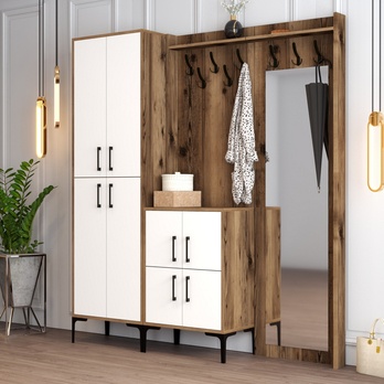 Predsieňová zostava BERLIN 3 orech/biela 1