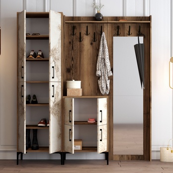 Predsieňová zostava BERLIN 3 orech/mramor 3