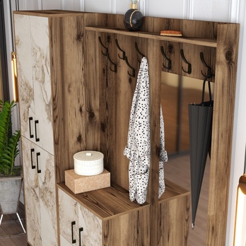 Predsieňová zostava BERLIN 3 orech/mramor 4